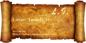 Later Imogén névjegykártya